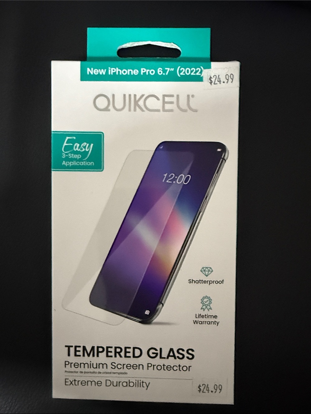 Tempered Glass Screen Protector for iPhone Pro 6.7" (2022) - Black